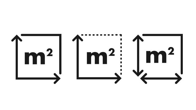 Square meter icon animation explaining area measurement