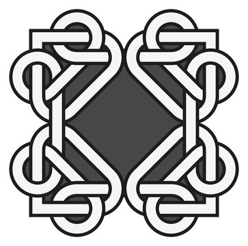 Medieval endless ornament. Gaelic culture black icon