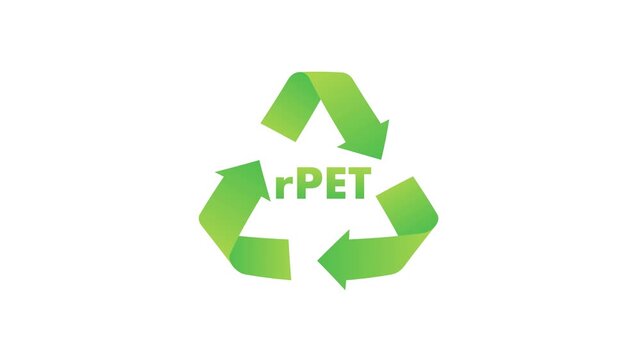 Animated rPET recycling logo for sustainable packaging