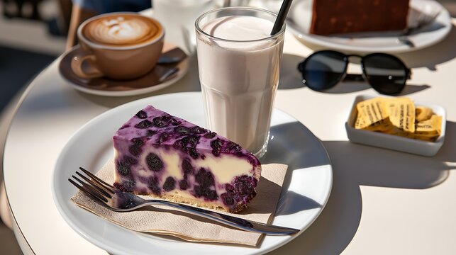 Delightful dessert experience at a sunny cafe table