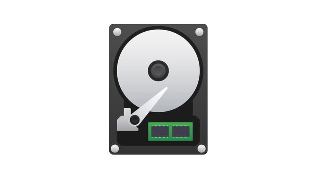 Animated hard disk drive writing data