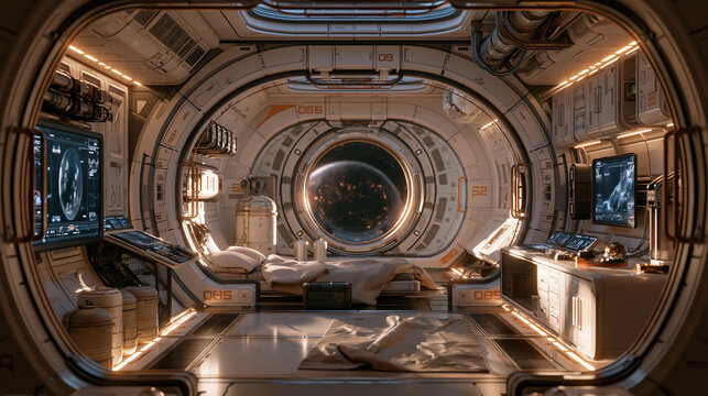Space Station Interior Module Futuristic