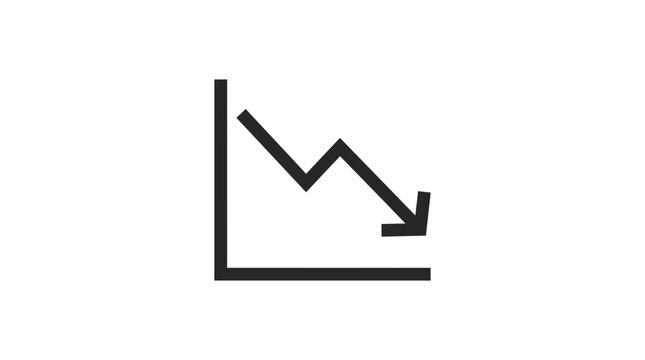 Downward trending line graph arrow icon indicating financial loss or economic crash