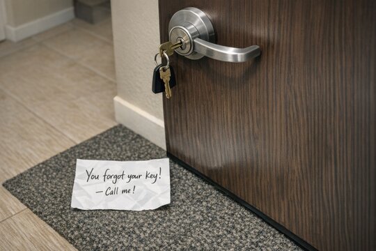 A piece of paper with a handwritten note attached to it