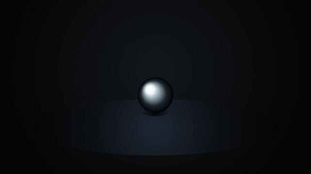 Abstract metallic spring transforms into sphere on dark background, science, technology concept