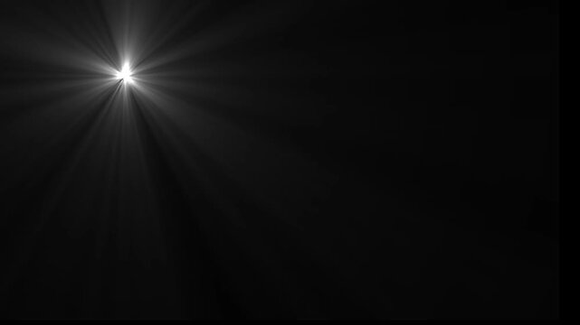 Animation white cc light rays Glitter, shiny, bright, flare footage Isolated white light rays, Shine or sun effect on cc light ray effect on black screen cc light. cc light ray. 4k animation