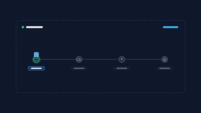 Digital infographic sequence showing process steps with icons and check marks on a timeline digital interface workflow business process task management success digital interface workflow business