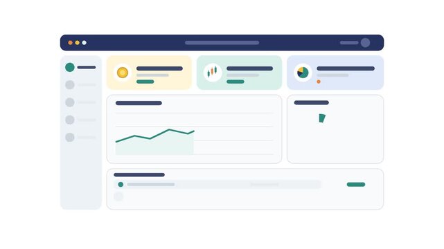 A modern, clean user interface displaying a dashboard with data analytics and navigation.