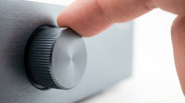 Rotating precision knob with human finger adjusting control
