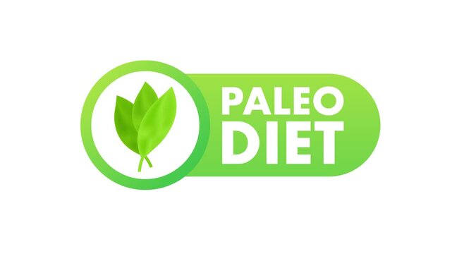 Paleo diet green animated button for healthy eating