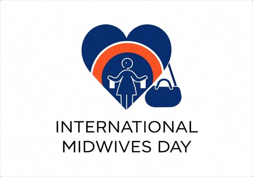 International Midwives Day Logo Design with Heart and Bag.