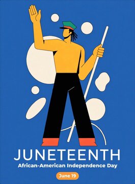 Juneteenth African American Independence Day Illustration.