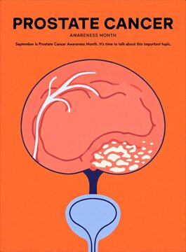Prostate Cancer Awareness Month Educational Illustration.