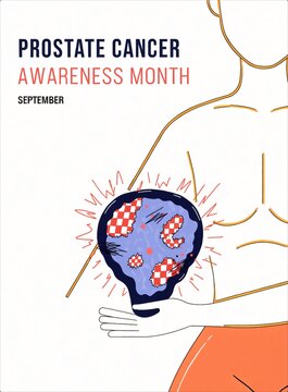 Prostate Cancer Awareness Month Illustration Design.