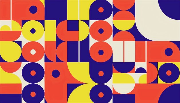 Vibrant Geometric Abstract Pattern With Bold Shapes.