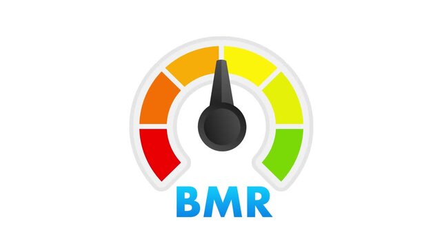 Basal metabolic rate meter measuring calorie expenditure animation