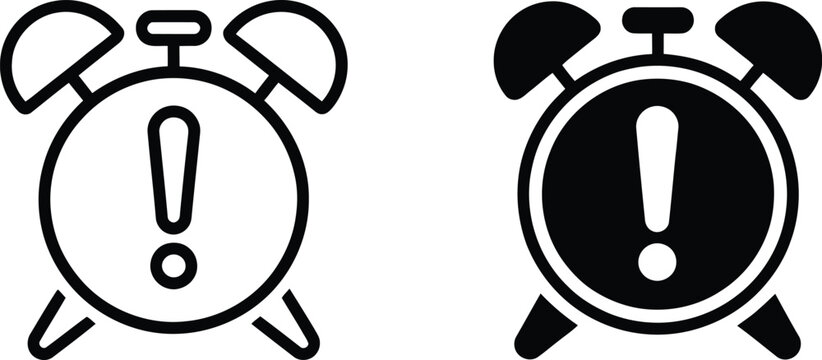 Alarm clock with exclamation point vector illustration