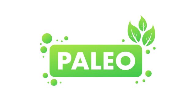 Paleo diet green animated icon isolated