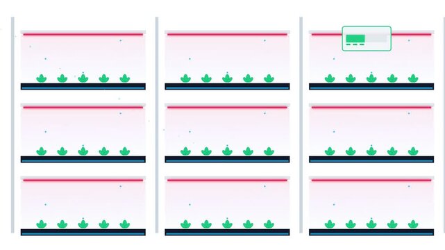 Smart Indoor Vertical Farming Plant Growing Factory with Automated Climate Control 2D Motion Graphics