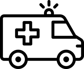 Ambulance vehicle with flashing lights during emergency response isolated on transparent background © MstKakoli