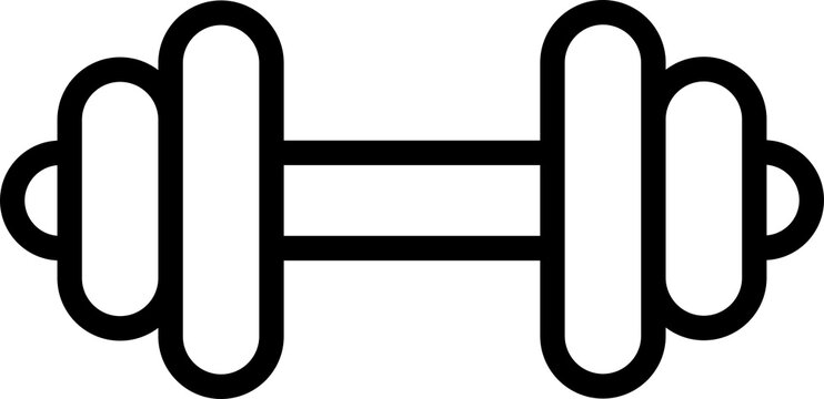 Simple dumbbell symbol in clean linework during a workout session concept Isolated on transparent background