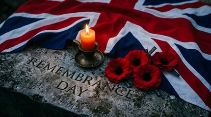Fototapeta premium Remembrance day in the united kingdom honoring the fallen reflecting on sacrifice and commemorating veterans with respect and gratitude on november 11th