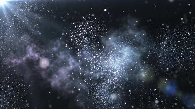 General Sparkling Particles in Dark Backdrop Floating and Shimmering