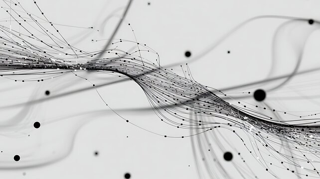 Abstract network connections in monochrome