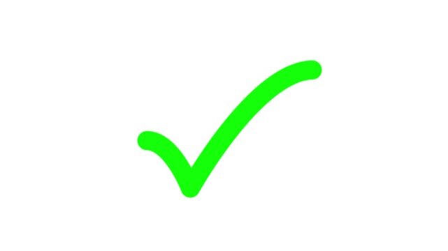 Green checkmarks appear on white and black backgrounds confirming success