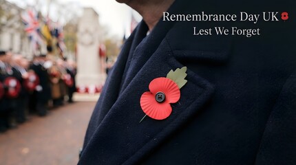 Fototapeta premium Remembrance day in the uk honoring the fallen remembering sacrifices and commemorating veterans with poppies and respectful observances across the nation