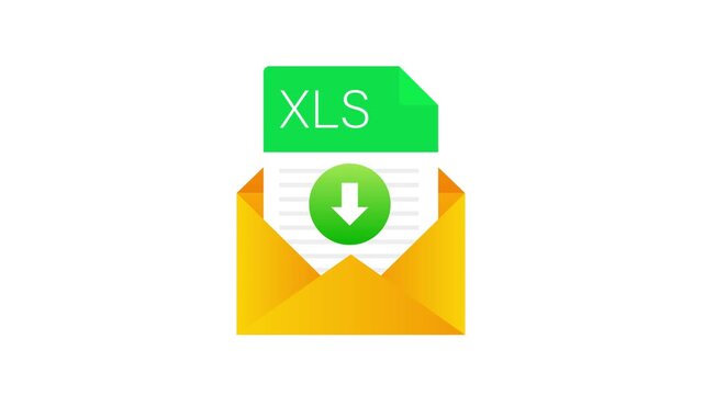 Downloading xls file icon animation from email