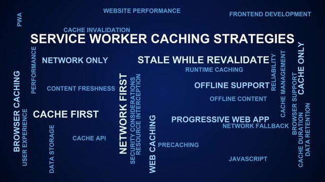 Service Worker Caching Strategies Word Cloud