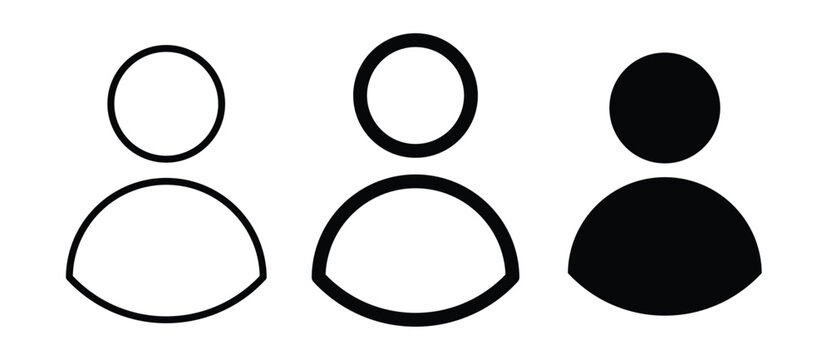 User profile icon set. Set of flat style vector avatar person icons for user profile or login buttons
