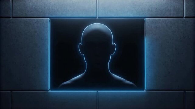 Luminous border tracing a digital avatar tile