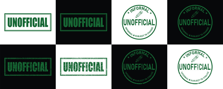 Unofficial rubber stamp collection vector illustration set