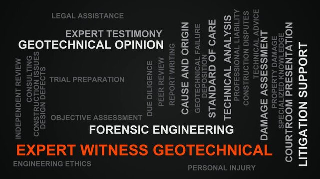 Expert Witness Geotechnical Word Cloud