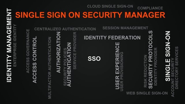 Single Sign On Security Manager Word Cloud