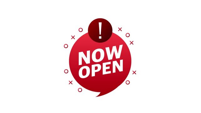 Animated now open sign for business promotion