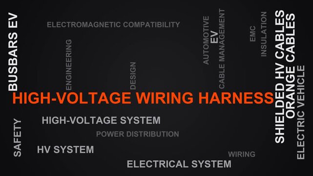 High-Voltage Wiring Harness Word Cloud