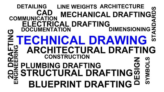 Technical Drawing Word Cloud