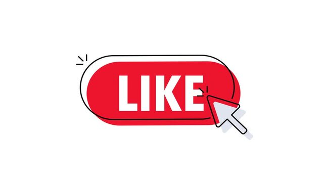 Social media like button clicking animation