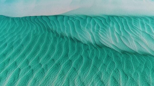 Aerial view of the textured sand dunes at Amity Point on North Stradbroke Island, Amity Point, Queensland, Australia.