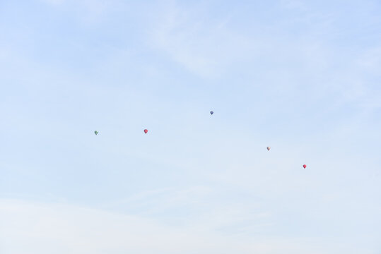 Hot Air Ballons in the Sky Over Vilnius, Lithuania