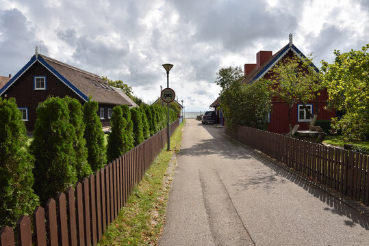 Traditional Wooden Houses in the Coastal Town of Nida, Lithuania
