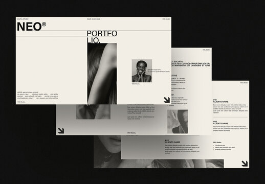 Minimal Portfolio & Resume Presentation Design Template Layout