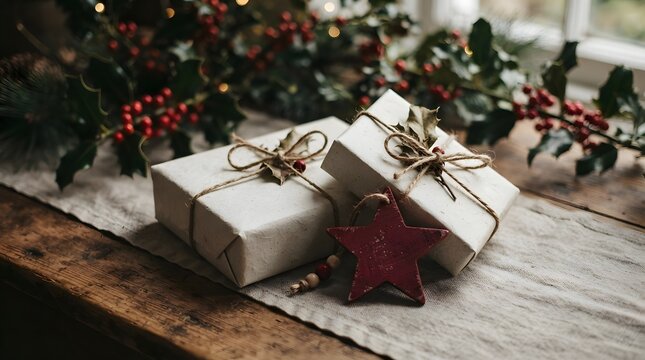 The heartwarming glow of christmas day fills the air with joy as beautifully wrapped gifts await discovery beneath the twinkling lights of a festive christmas