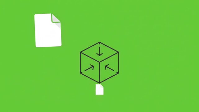 File compression and data optimization icon animation
