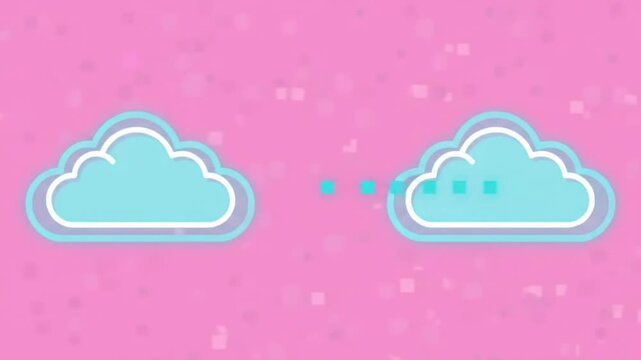 Cloud data migration and transfer icon animation