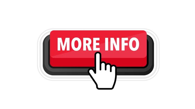 More info red button clicked by a hand cursor animation