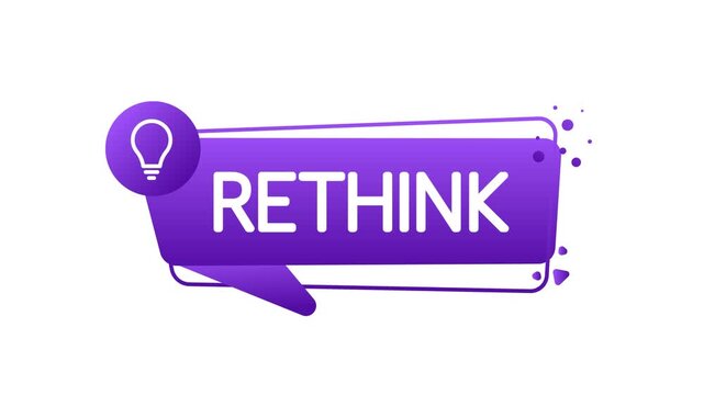 Rethink animated banner with light bulb idea icon